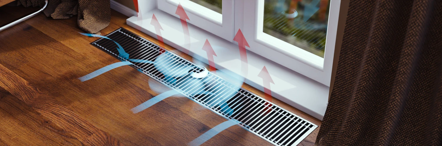 Внутрипольные конвекторы. Создаем стабильное отопление в комнатах с большими окнами